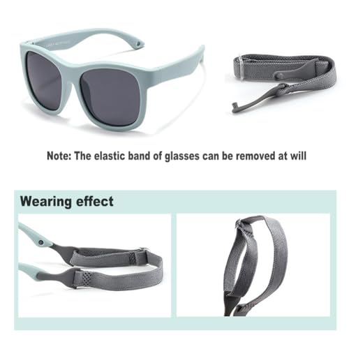 FBHLZ Baby Sunglasses with Strap UV400 Polarized kids cute sunglasses Outdoor Beach Holiday Age 0-36 Months2