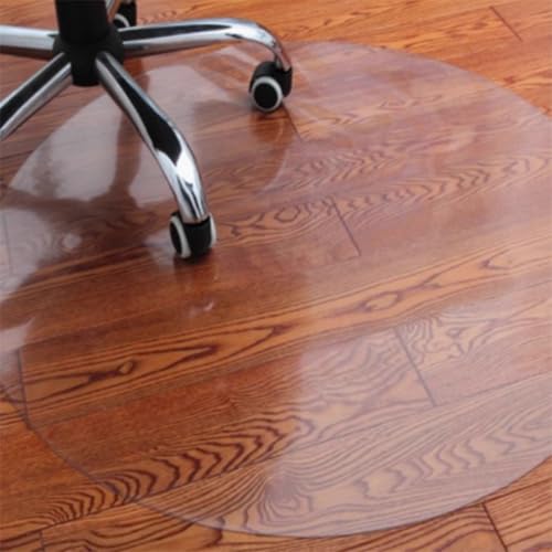 Protector de suelo transparente redondo multiusos de PVC duro almohadilla de protección transparente duradera para el hogar, oficina, escritorio, silla, alfombrilla personalizada (130 cm, 2 mm)