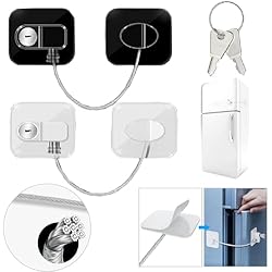 Candado Para Closet Weploda 2 Piezas Candado Nevera Con Llave, Cerradura de puerta de frigorífico con dos llaves, Cerraduras para refrigeradores, cerraduras para gabinetes para niños, bebés, mascotas