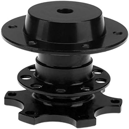 FireAngels Universal Steering Wheel Snap Off Quick Release Hub Adapter Boss Kit With 6-hole Steering Wheel Hub (Black)