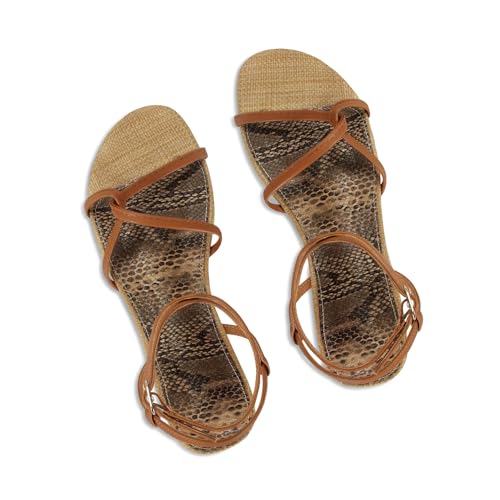 Image of SOVANYOU Strappy Sandals for Women Dressy Flat Sandals Open Toe Cute Summer Sandal with Cross Ankle Strap