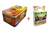 Una caja de lata con 50 cartas: 25 cartas BASE SERIE 2,