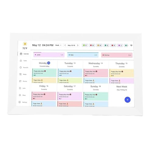 Luqeeg 15.6インチ 壁掛けプランナー デジタルカレンダー 32GB 家事表 スマートタッチスクリーン インタラクティブディスプレイ 壁掛け/デスクマウント アプリコントロール スマートフォンとの双方向同期 用 スケジュール 食事プランナー (C)