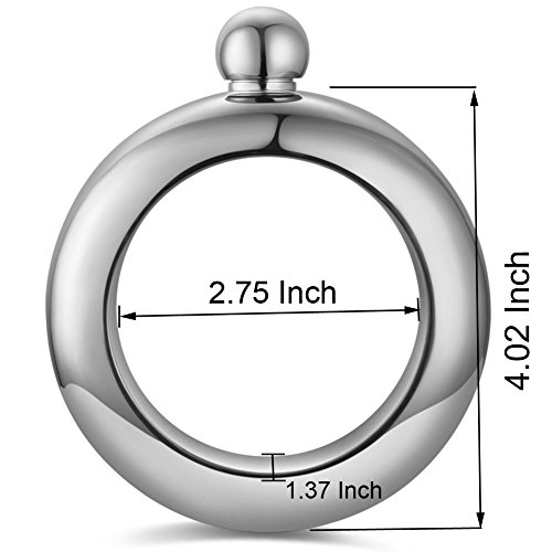 Image of Bracelet Flask Bangle Flask Creative Stainless 304 Steeland Hip Flask Funnel Set For Women 3.5 oz (Rose Red)