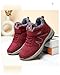 Toumov Womens Snow Boots Warm Fur Lined Winter Ankle Boots Trekking Backpacking Hiking Boot Fashion Anti Slip Booties Casual Comfy Sneakers Walking Shoes for Outdoor Red