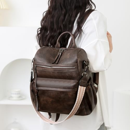 Image of Women's Fashion Backpack Purse for Women Leather Multipurpose Design Ladies Shoulder Bag Travel bag Satchel Handbags