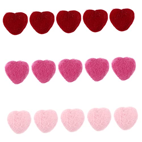 IWOWHERO Wool Felt Heart Hairpin DIY Supplies Craft Decorative Felt Heart Decors Set