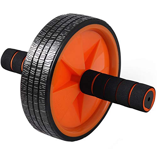 Ab Wheel Roller by Day 1 Fitness for Core Training, with Extra Traction and Easy Glide - Premium, Durable Exercise Wheel with Non-Slip Grip for Men and Women - Abdominal Workout Equipment for Obliques