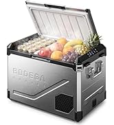 BODEGA 12V Car Refrigerator, 63QT Stainless Steel Portable Fridge with Removable Divider for Dual...