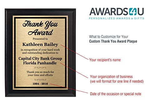 Thank You Award 8X10 Personalized Plaque - Customize Now! #TOP2