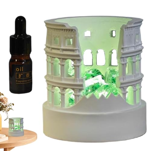 Luz nocturna difusor de aceite, lámpara difusor de aromaterapia – Luz nocturna difusor de dormitorio – Velas eléctricas perfumadas decorativas, difusor de lámpara de aromaterapia romana antigua