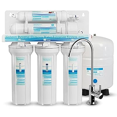 Geekpure 5-Stage Reverse Osmosis Drinking RO Water Filter System-75GPD NSF Certificated Membrane Universal Compatible Filters