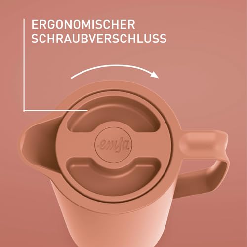 Emsa N41709 Motiva Isolierkanne | 1 Liter | Quick-Press-Verschluss | 12h heiß, 24h kalt | Glaskolben | Made in Germany… – Ansicht 5