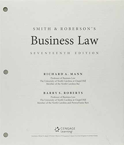 Smith and Roberson’s Business Law + Mindtap Business Law, 1 Term - 6 Months Access Card