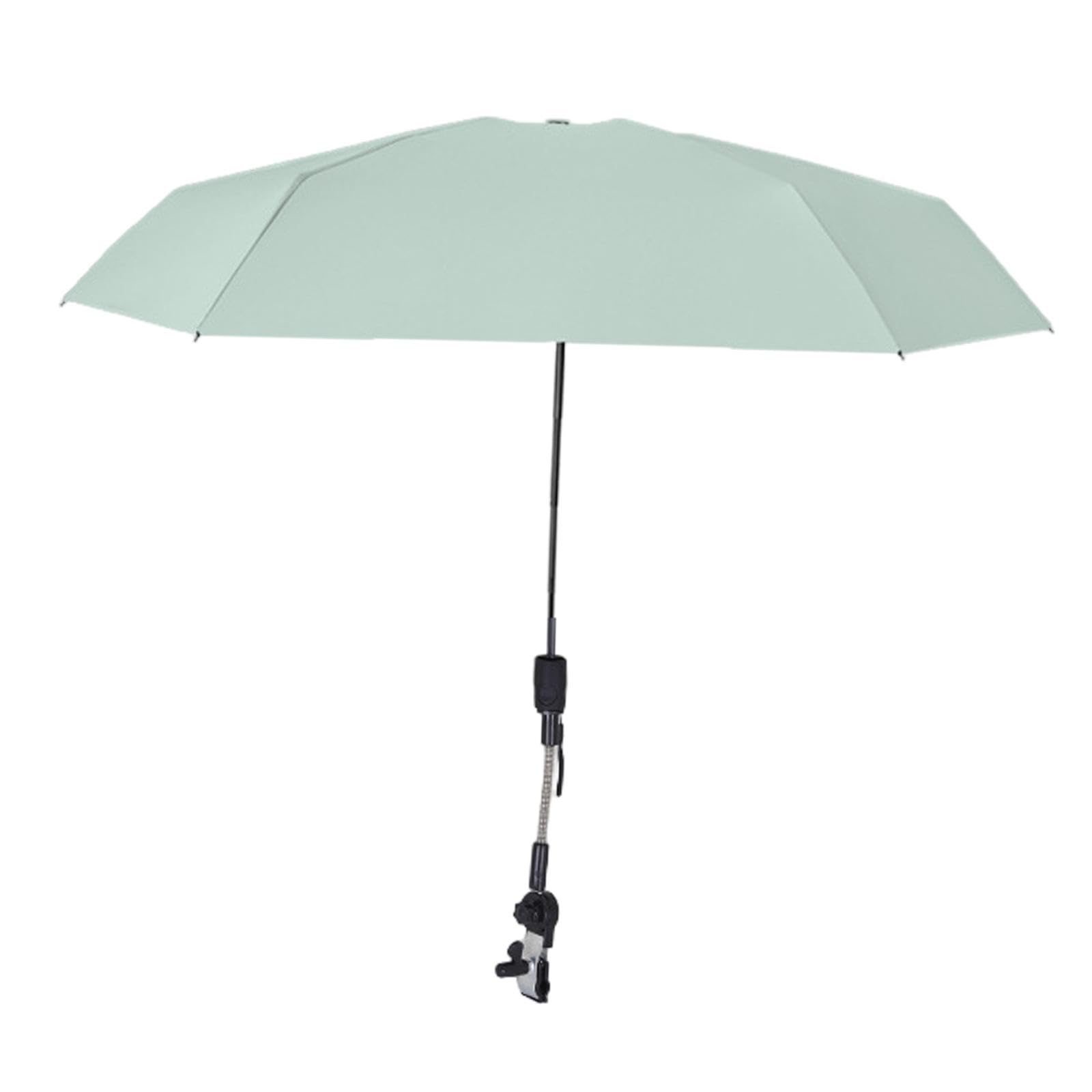 Harilla Sombrilla de playa Sombrilla de cochecito 98cm Sombrilla de cochecito de bebé Abrazadera en sombrilla para bicicleta, VERDE