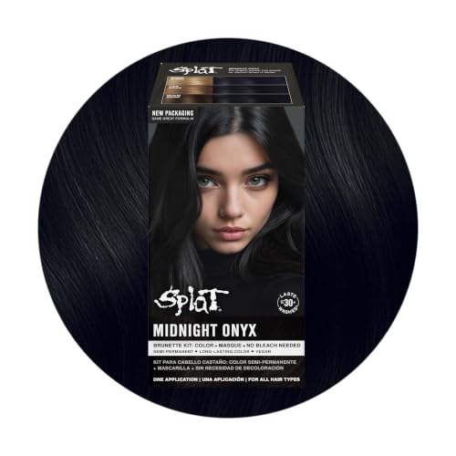 Splat Midnight Onyx Semi Permanent Hair Dye Kit, 1 Application, Includes Deep Reconstructor Conditioner, Lasts 30 Washes, No Bleach Required, Vegan & Cruelty...