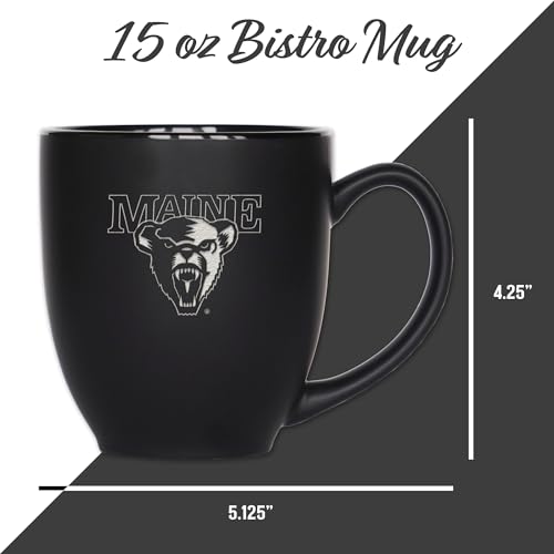 Image of Rico Industries NCAA Primary 15-Oz Personalized Matte Black Bistro Mug - for Hot or Cold Drinks