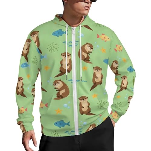 Sudadera con capucha para hombre con bolsillos miniatura 1