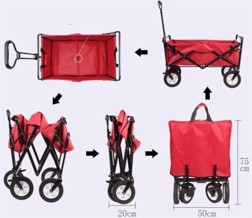 Festival Trolley Camping Trolley Garden Trolley Folding Lity Wagon Cart Outdoor Camping Trolley with Wide All Terrain Wheels miniatura 2