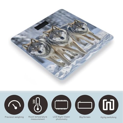 Báscula digital de baño Pack of Wolves con vidrio templado miniatura 3