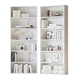 IRONCK Bookshelves and Bookcases Set of 2 Floor Standing 6 Tiers Display Storage Shelves 70 in Tall Bookcase Home Decor Furniture for Home Office, Living Room, Bed Room