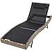 TecTake 800315 Chaise Longue Bain de Soleil Meuble de Jardin en Poly Rotin Transat - diverses Couleur (Marron Naturel | No. 403784)