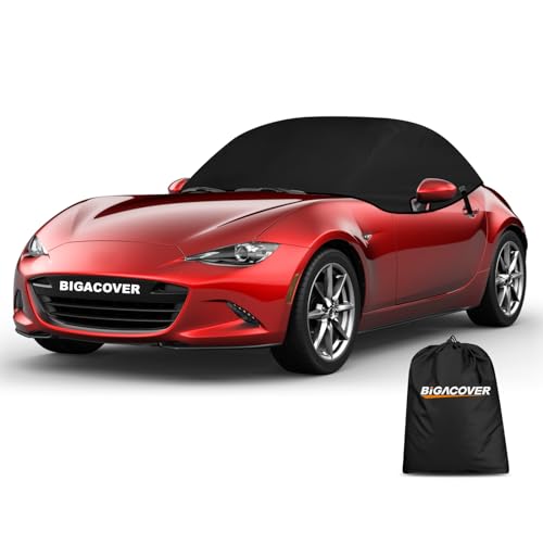 Half Car Cover for Mazda Miata MX-5 Mk4 2015-2023, 420D Oxford Soft Top Roof Protector Cover with...