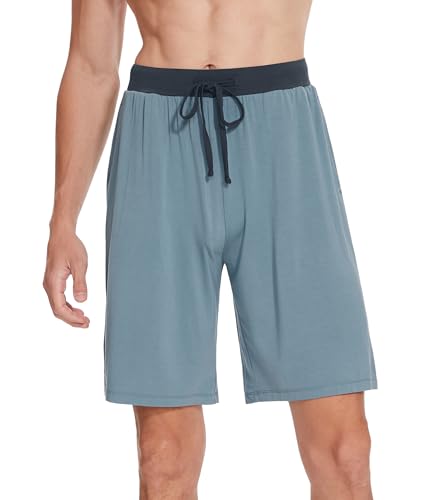 WiWi Soft Pajama Bottoms Shorts for Men Sports Pjs Sleep Summer Short Pants Viscose from Bamboo Loungewear S-XXL