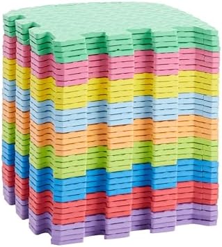 鶹 Basics Kids Puzzle Exercise Interlocking Play Mat, EVA Foam - 36 Tiles, 12" x 12", 54 Borders