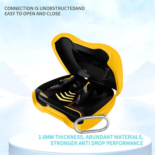 Image of WELCROS Soft Silicone Case Cover Compatible for GoBoult Audio UFO | GoBoult Astra | GoBoult Mustang Torq (Yellow)