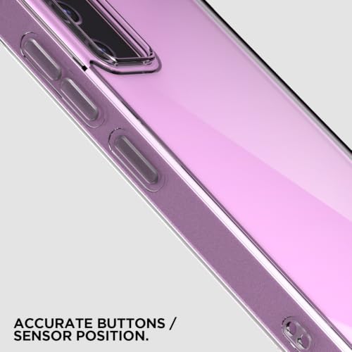 Image of Outlouders Back Cover for Samsung Galaxy S20 Fe 5G Clear Transparent PC + TPU Bumper Case with Raised Edges for Shockproof Protection (Transparent)