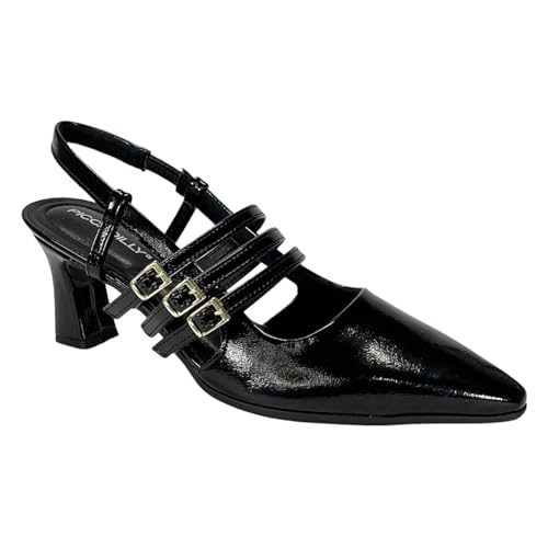 Sapato Piccadilly Slingback Irene Salto Alto 764008 Preto
