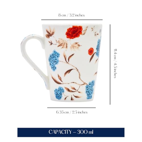 Image of GOLDEN QUEEN'S Mugs Set of 2 for Coffee, Tea, Milk - Ideal for Your Daily Beverage Ritual, Hosting & Casual Gatherings - Blooming Birdsong