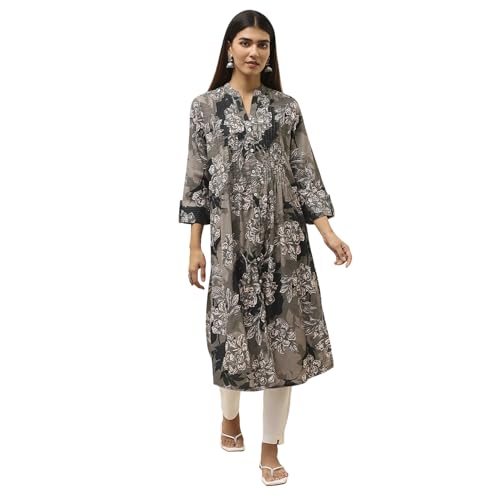 Image of BIBA Women Straight Fit Rayon Kurta