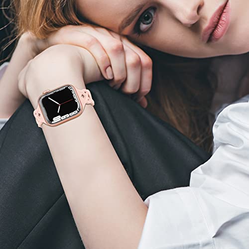 Image of Braided Silicone Bands Compatible with Apple Watch Women Slim Thin Narrow | Breathable Hollow-out Bands for iWatch Ultra 2 /3 SE 3 Series 11 /10 /9 /8 /7 /6 /5 /4 /3 /2 /1 38mm 40mm 41mm 42mm 44mm 45mm 46mm 49mm