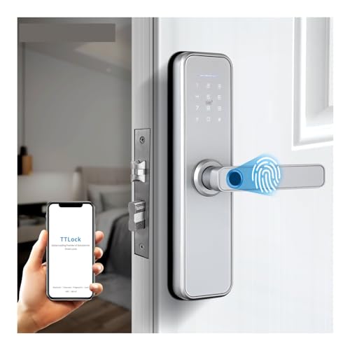 Serrure connectée X5 WiFi argent avec empreinte biométrique, code et lecteur RFID - 7