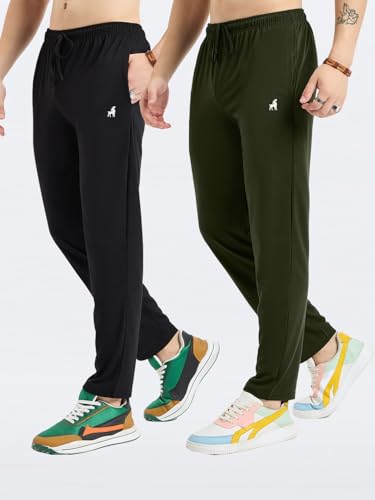 Image of Modeve Women's Solid Cotton Blend Track Pant for Summer Pack of 2
