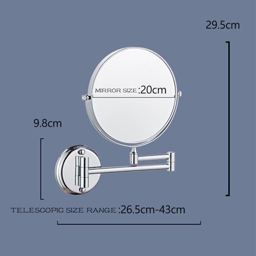 Espejo de maquillaje BIJOOT 8" doble cara montado en pared miniatura 3