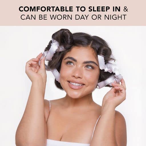 Kitsch Satin Pillow Soft Rollers for Hair during Sleep for All Hair Types | Softer than Silk Rollers for Hair Styling | Heatless Satin Hair Curler, 6pc (Marble)