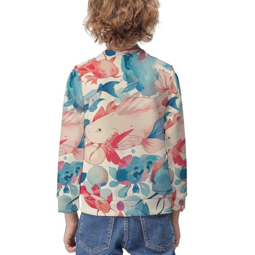 Lovely Axolotl PatternChildren's Casual Pullover Sweatshirt Loose Fit8-10Y2