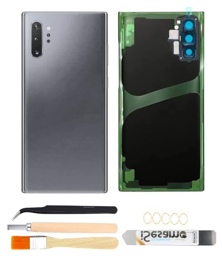 Image of Galaxy Note 10 Plus Rear Back Cover Replacement with Pre-Installed Camera Lens+Tools+Pre-Adhesive for Samsung Galaxy Note 10 Plus SM-N975 All Carriers (Black)