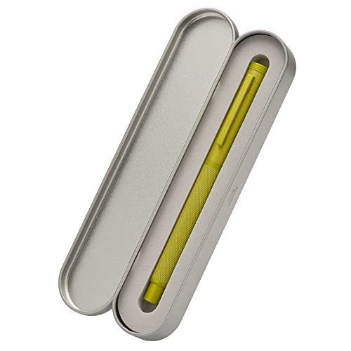 Image of Asvine Mustard Yellow Forest Fountain Pen Extra Fine Nib, Classic Design with Converter and Metal Pen Case, The Light of Hope Serise