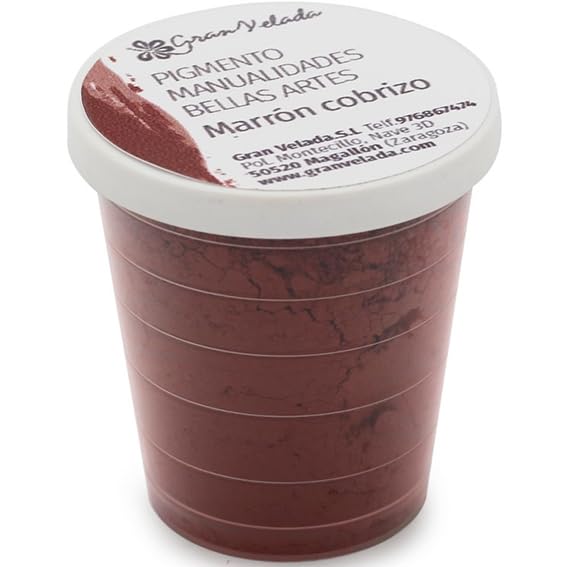 Pigmento marrón cobrizo en polvo para manualidades | Crea obras únicas con este pigmento de Alto Rendiento | 30 cc