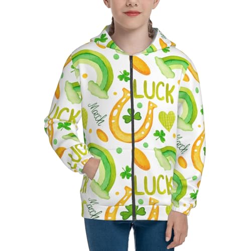 St Patrick's Day1 Kid Hoodies Boys Zip Up Sweatshirts Girls Pullover with Pocket3
