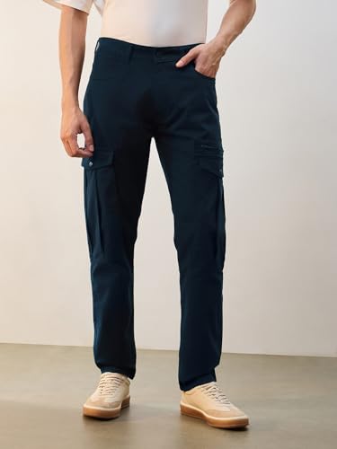Image of NOBERO Men's Utility Cargo Pants | Cargo Pants for Men | Regular Fit | Multi-Pocket Utility Design | Durable Woven Fabric | Everyday Wear