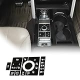 Alloy Modified Center Console Multimedia Control Button Knob Trims Cover Stickers for Land Rover Range Rover Vogue 2015 2016 (Black)