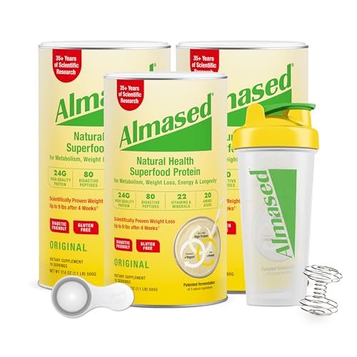 Almased Meal Replacement Shake Protein Powder for Weight Loss, Na...