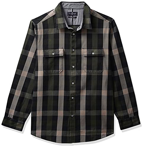 Image of Marks & Spencer Men's Regular (Shirt Olive Mix 3XL)