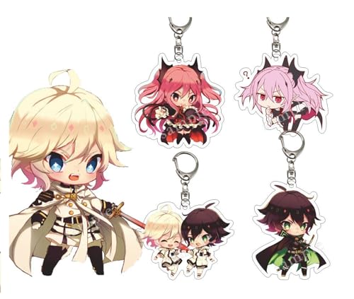 GO2COSY Set of 5 Anime Seraph of the End Acrylic Keychain Pendant Key Chain