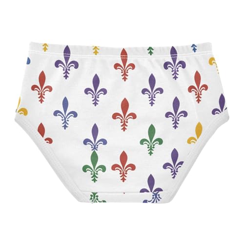 Toddler Girls Underwear 2t Cotton Little Girl Panties Fun Print Undies Kids Briefs Fleur De Lis Mardi Gras2